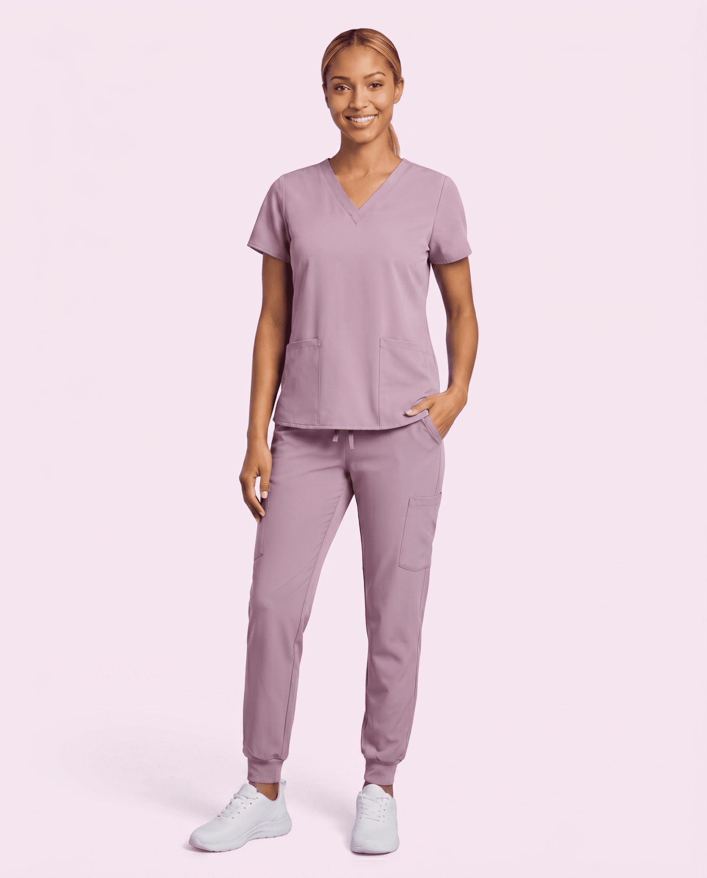 Women's 6-Pocket V-neck Top Blossom - Scrubloop