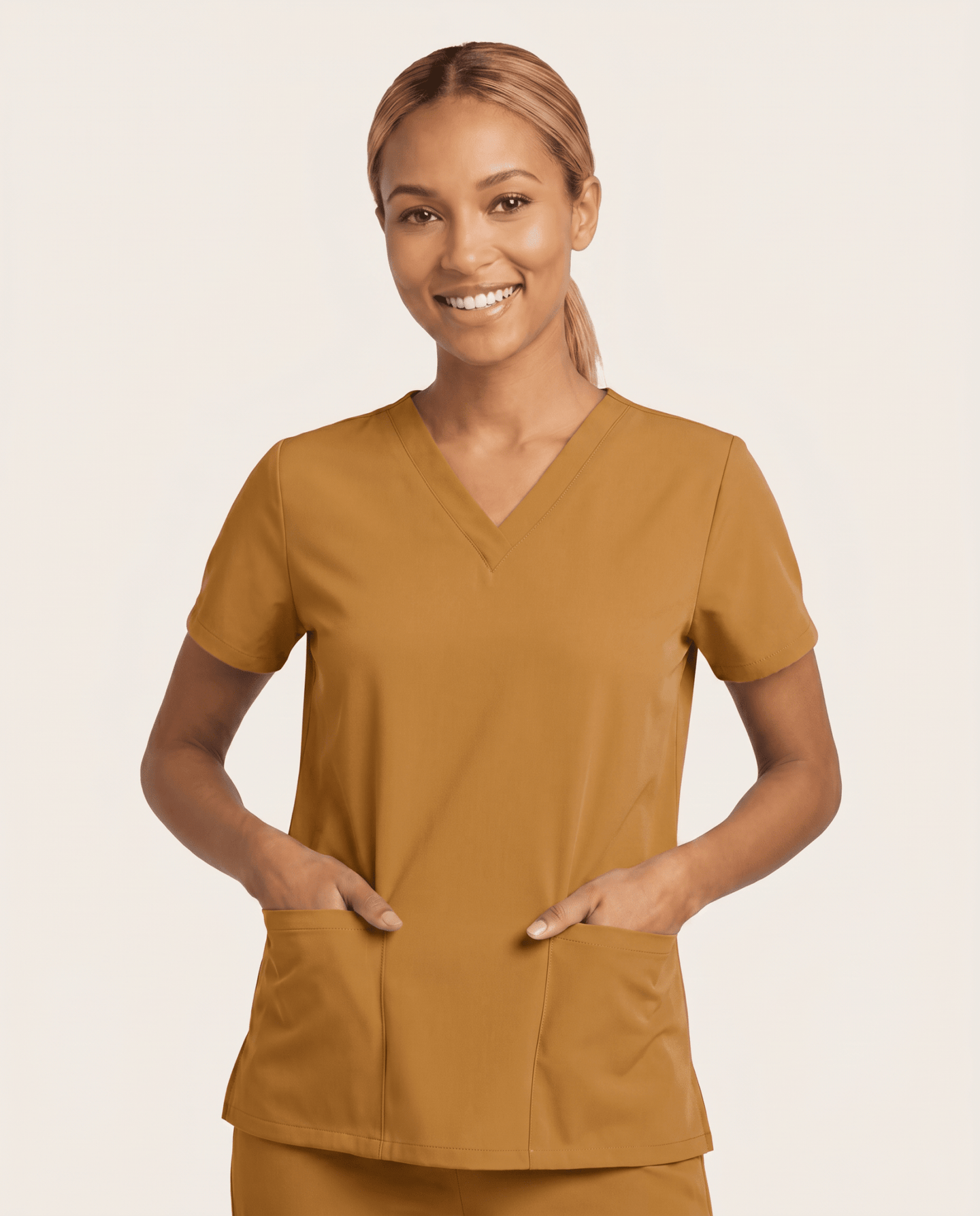 Women's 6-Pocket V-neck Top Cider - Scrubloop