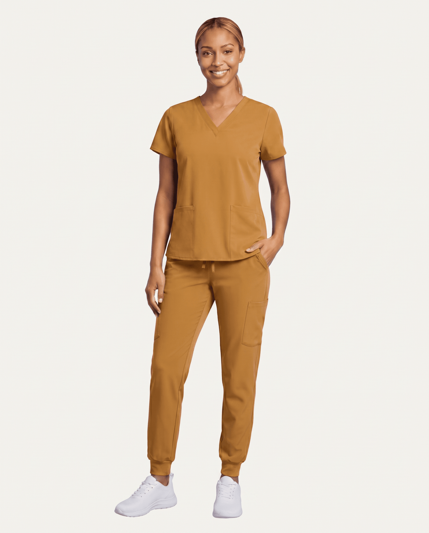 Women's 6-Pocket V-neck Top Cider - Scrubloop