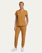 Women's 6-Pocket V-neck Top Cider - Scrubloop