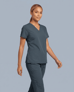 Women's 6-Pocket V-neck Top Dark Harbor - Scrubloop