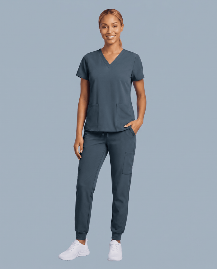 Women's 6-Pocket V-neck Top Dark Harbor