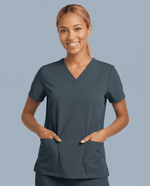 Women's 6-Pocket V-neck Top Dark Harbor - Scrubloop