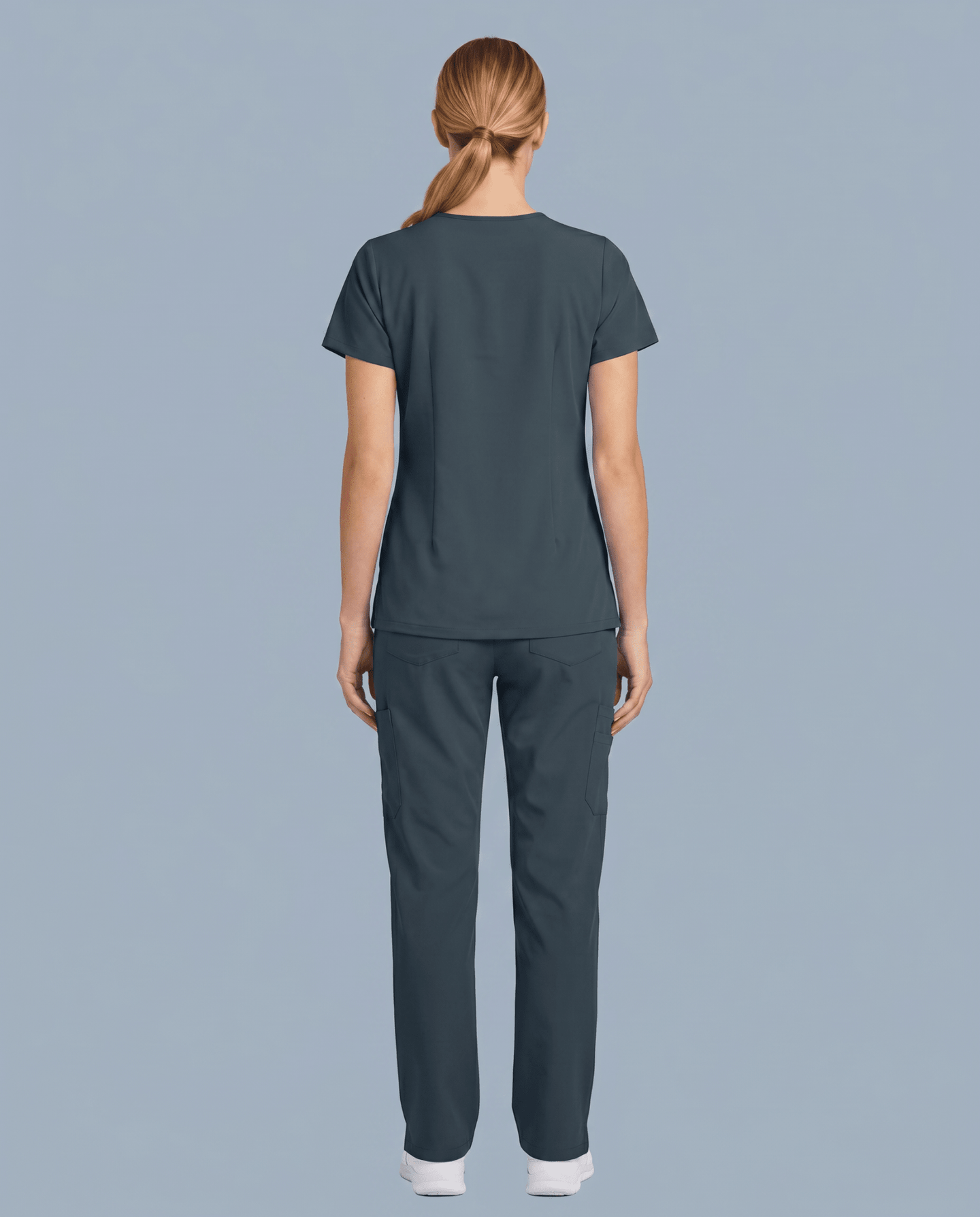 Women's 6-Pocket V-neck Top Dark Harbor - Scrubloop