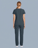 Women's 6-Pocket V-neck Top Dark Harbor - Scrubloop