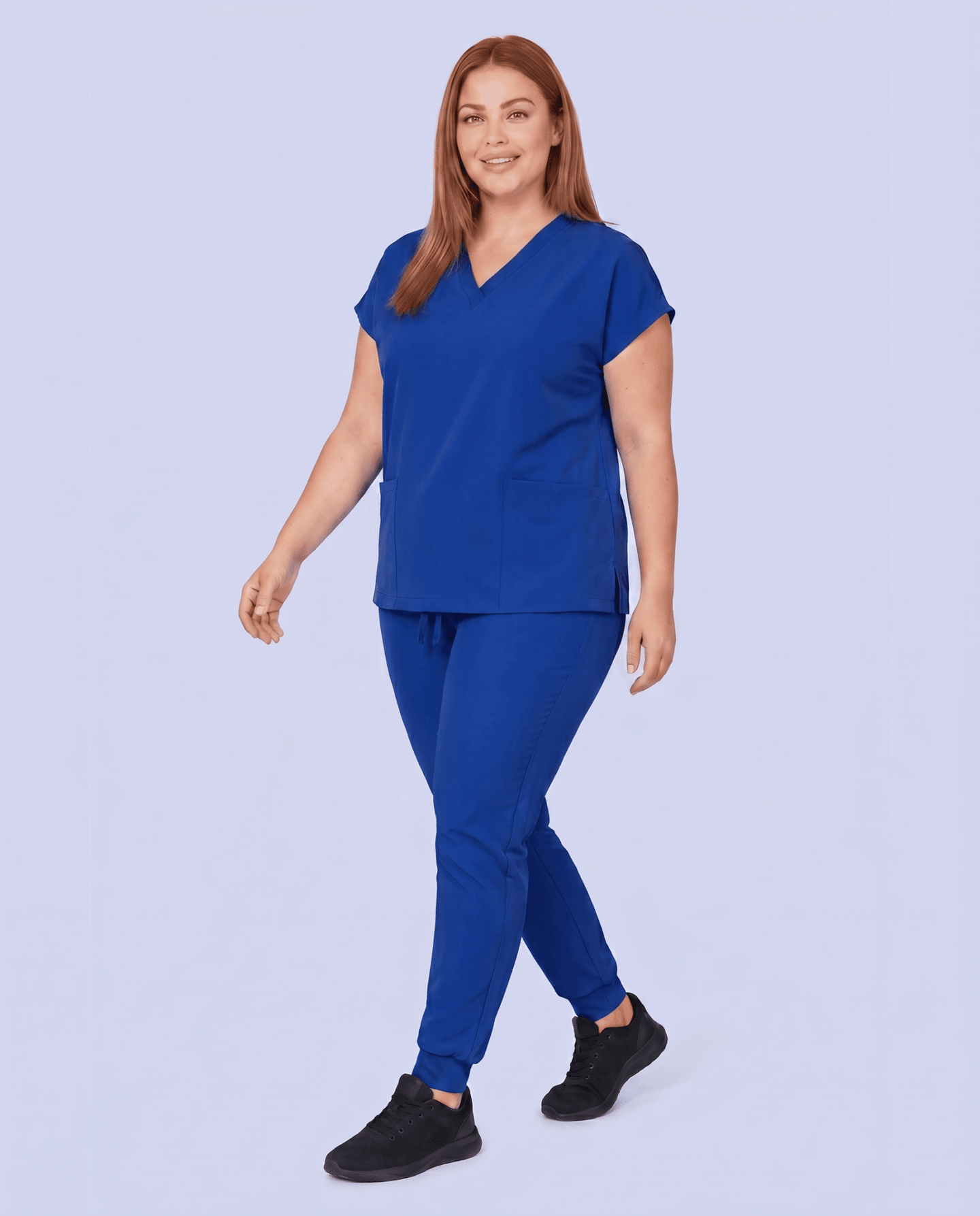 Women's 6-Pocket V-neck Top Galaxy Blue - Scrubloop
