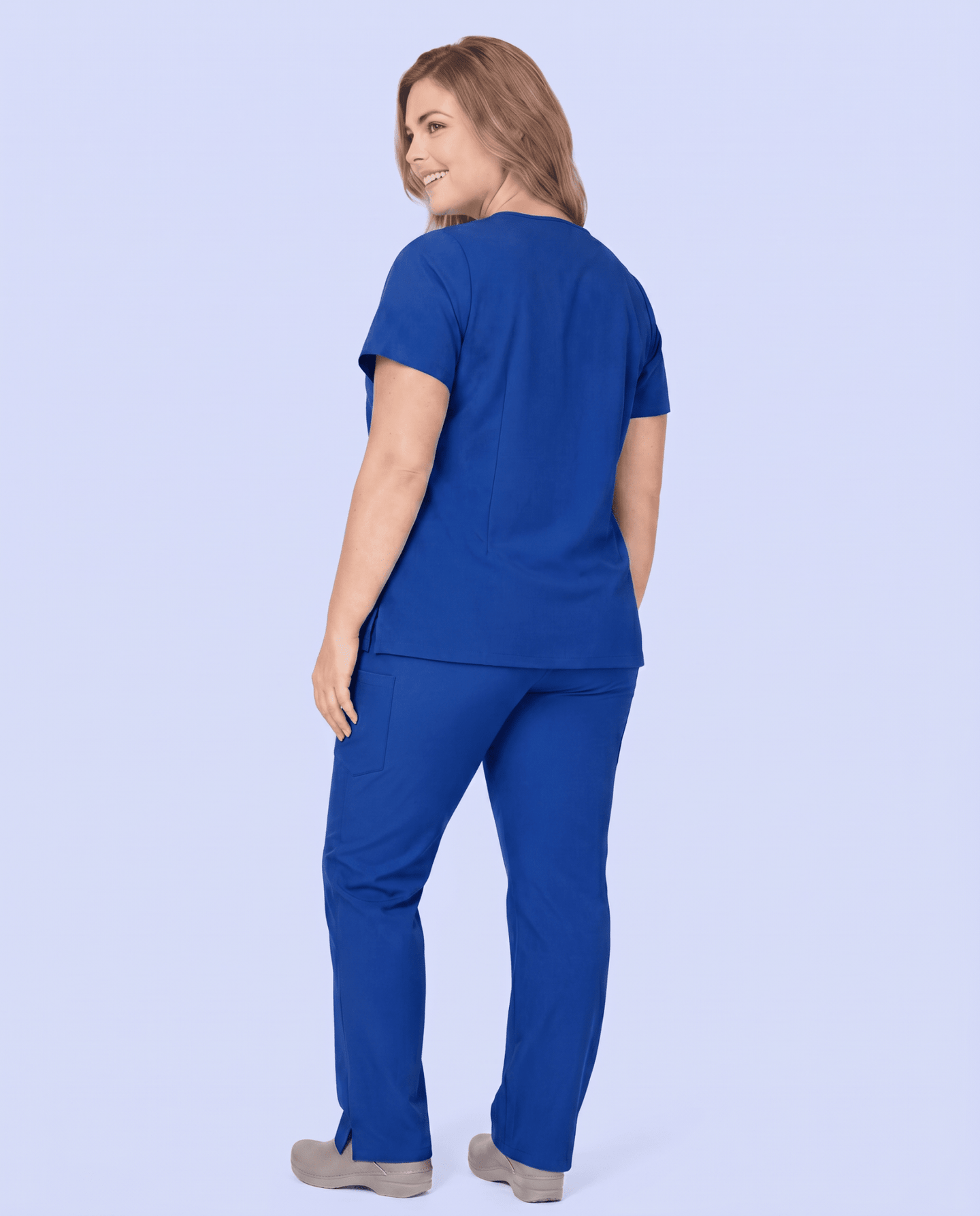 Women's 6-Pocket V-neck Top Galaxy Blue - Scrubloop