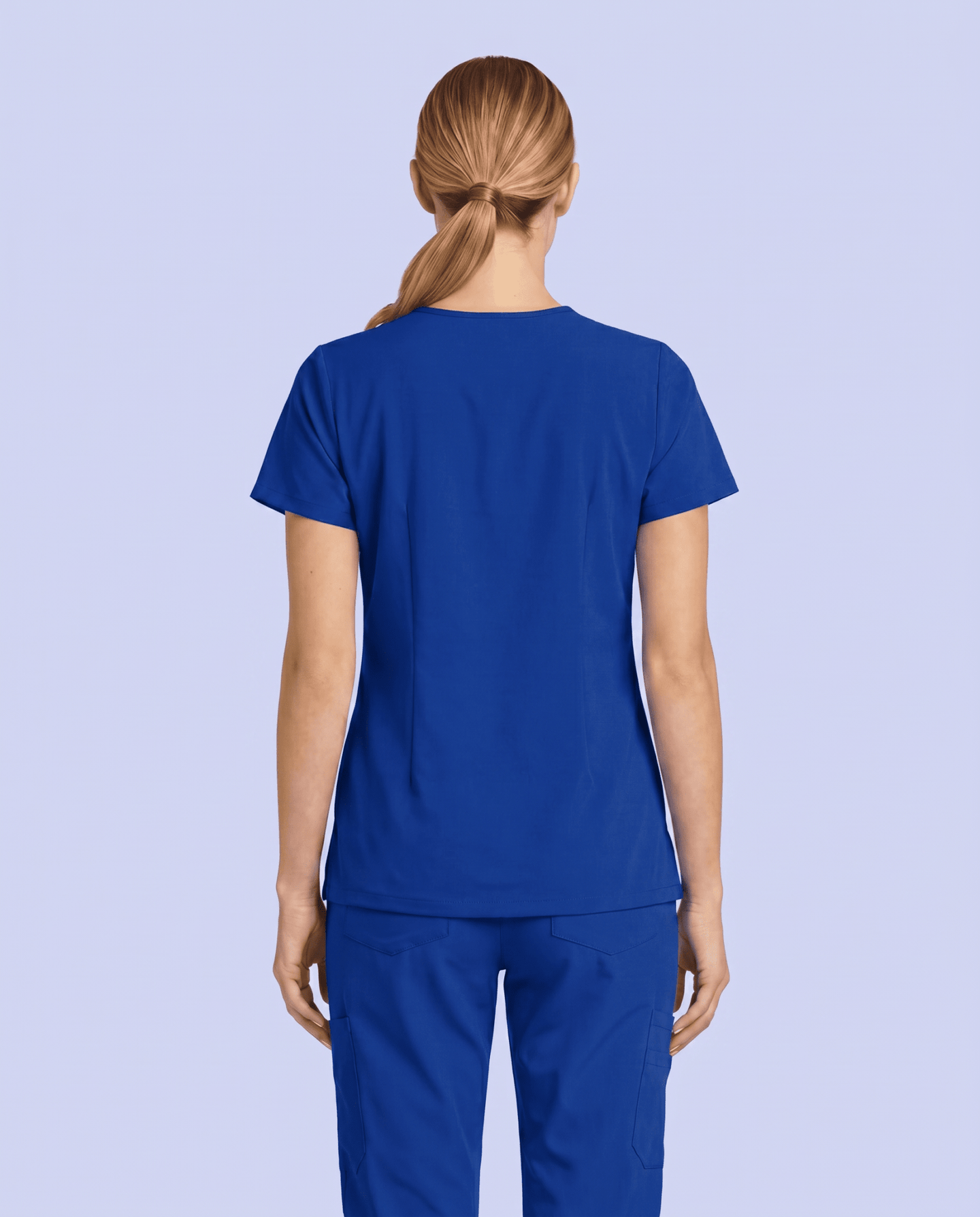 Women's 6-Pocket V-neck Top Galaxy Blue - Scrubloop