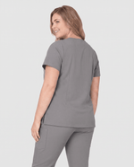 Women's 6-Pocket V-neck Top Heather Gray - Scrubloop