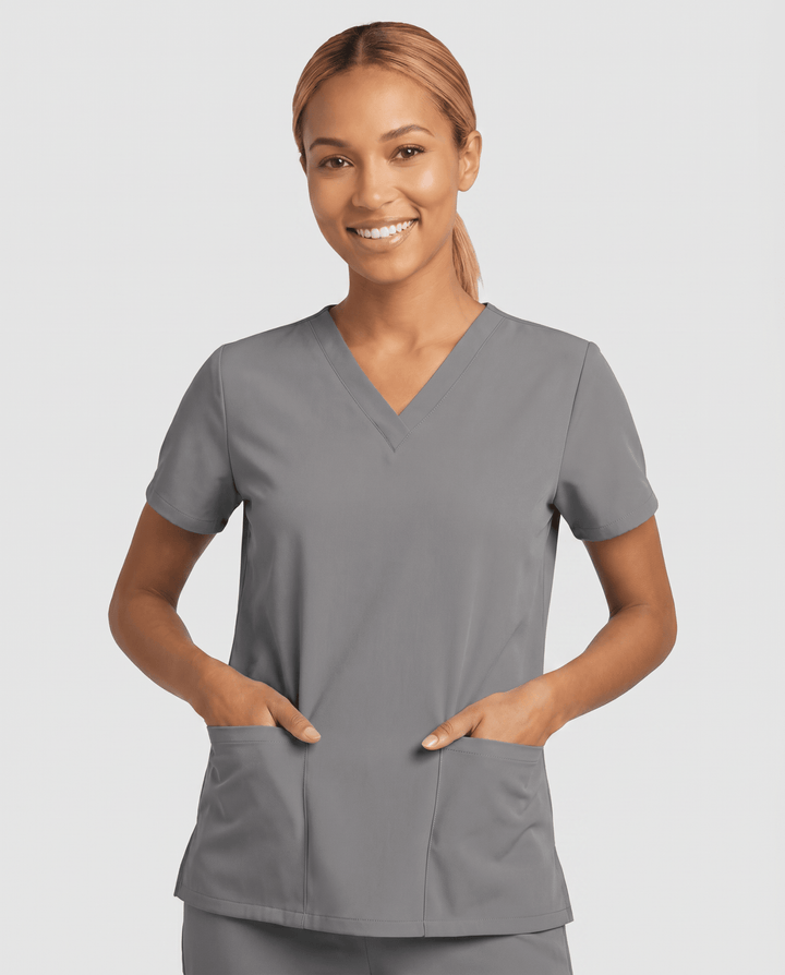 6-Pocket V-neck Top