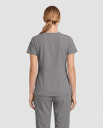Women's 6-Pocket V-neck Top Heather Gray - Scrubloop