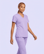 Women's 6-Pocket V-neck Top Lavender - Scrubloop