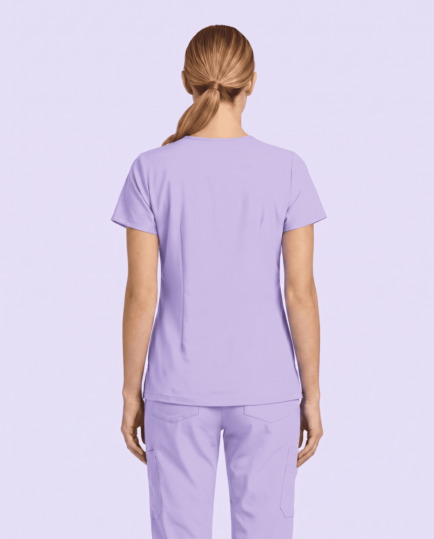 Women's 6-Pocket V-neck Top Lavender - Scrubloop