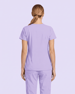 Women's 6-Pocket V-neck Top Lavender - Scrubloop