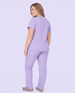 Women's 6-Pocket V-neck Top Lavender - Scrubloop