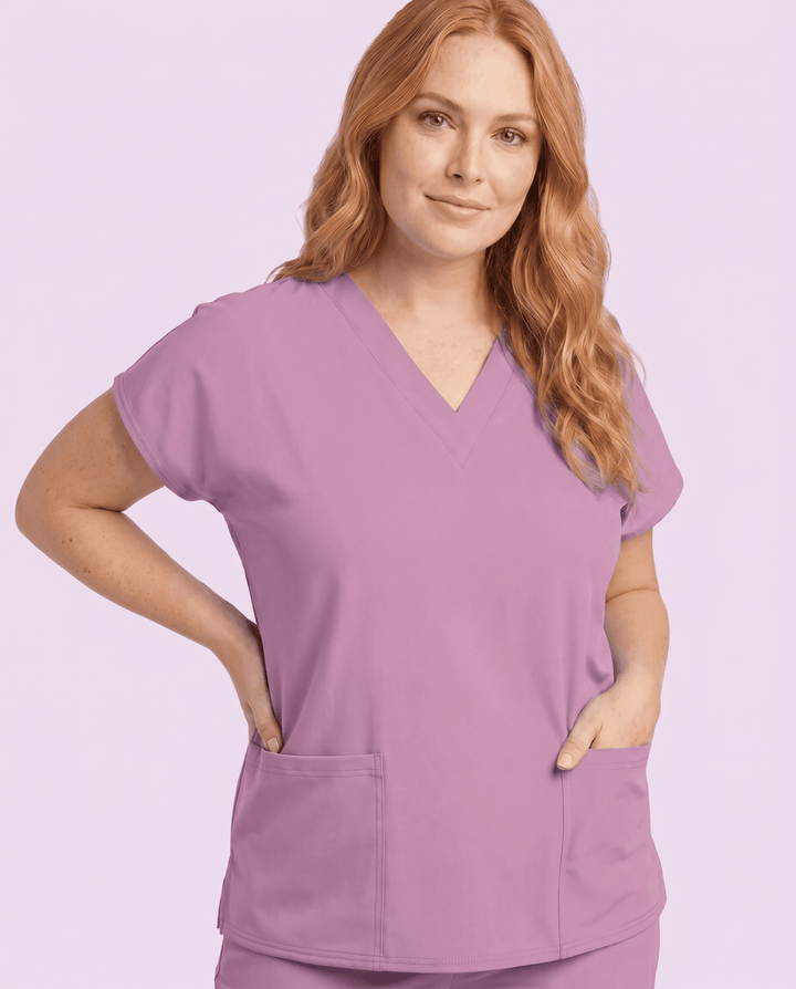 Women's 6-Pocket V-neck Top Lilac