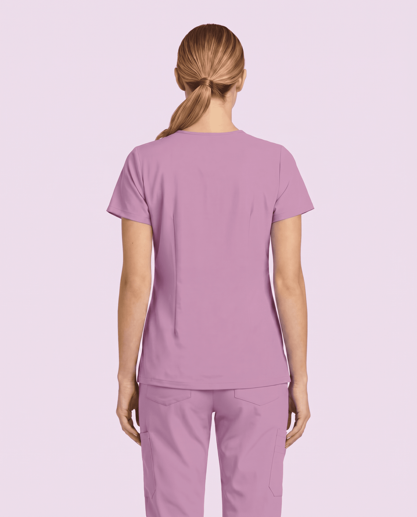 Women's 6-Pocket V-neck Top Lilac - Scrubloop