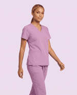 Women's 6-Pocket V-neck Top Lilac - Scrubloop
