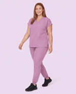 Women's 6-Pocket V-neck Top Lilac - Scrubloop