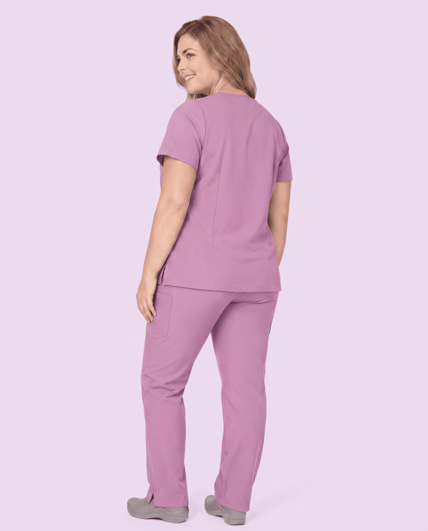 Women's 6-Pocket V-neck Top Lilac - Scrubloop