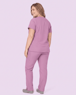 Women's 6-Pocket V-neck Top Lilac - Scrubloop