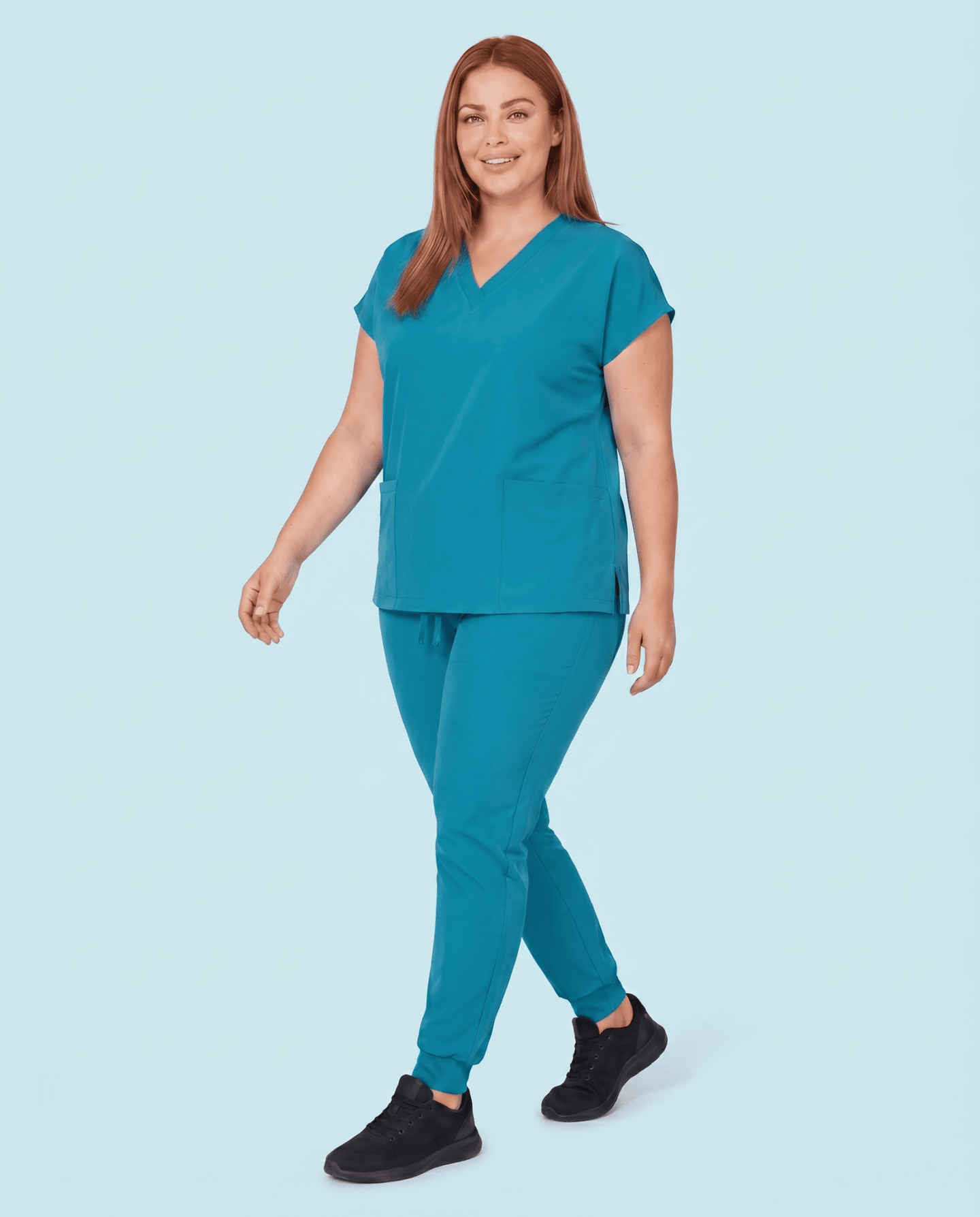 Women's 6-Pocket V-neck Top Marina - Scrubloop