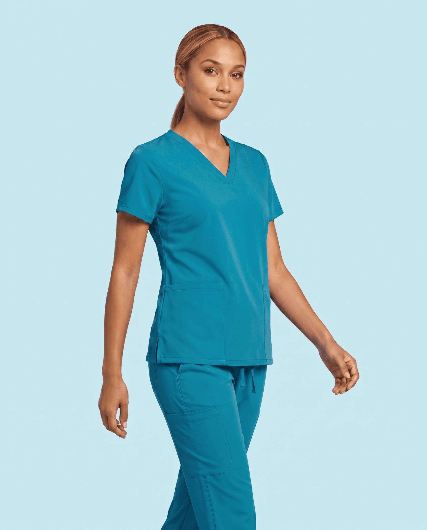 Women's 6-Pocket V-neck Top Marina - Scrubloop