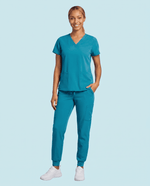 Women's 6-Pocket V-neck Top Marina - Scrubloop