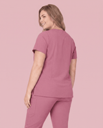 Women's 6-Pocket V-neck Top Mauve - Scrubloop