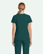 Women's 6-Pocket V-neck Top Midnight Green - Scrubloop
