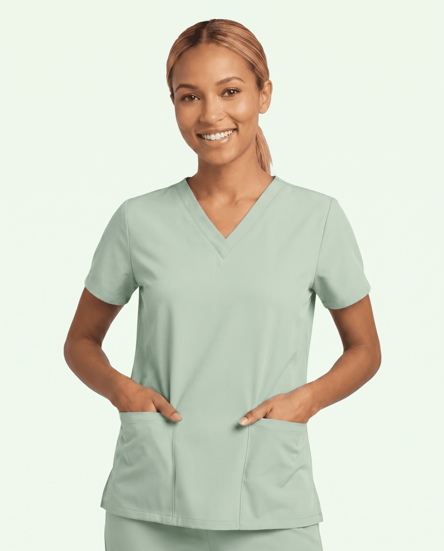 Women's 6-Pocket V-neck Top Mint - Scrubloop