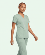 Women's 6-Pocket V-neck Top Mint - Scrubloop