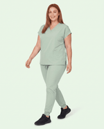 Women's 6-Pocket V-neck Top Mint - Scrubloop