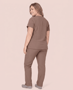 Women's 6-Pocket V-neck Top Mocha - Scrubloop
