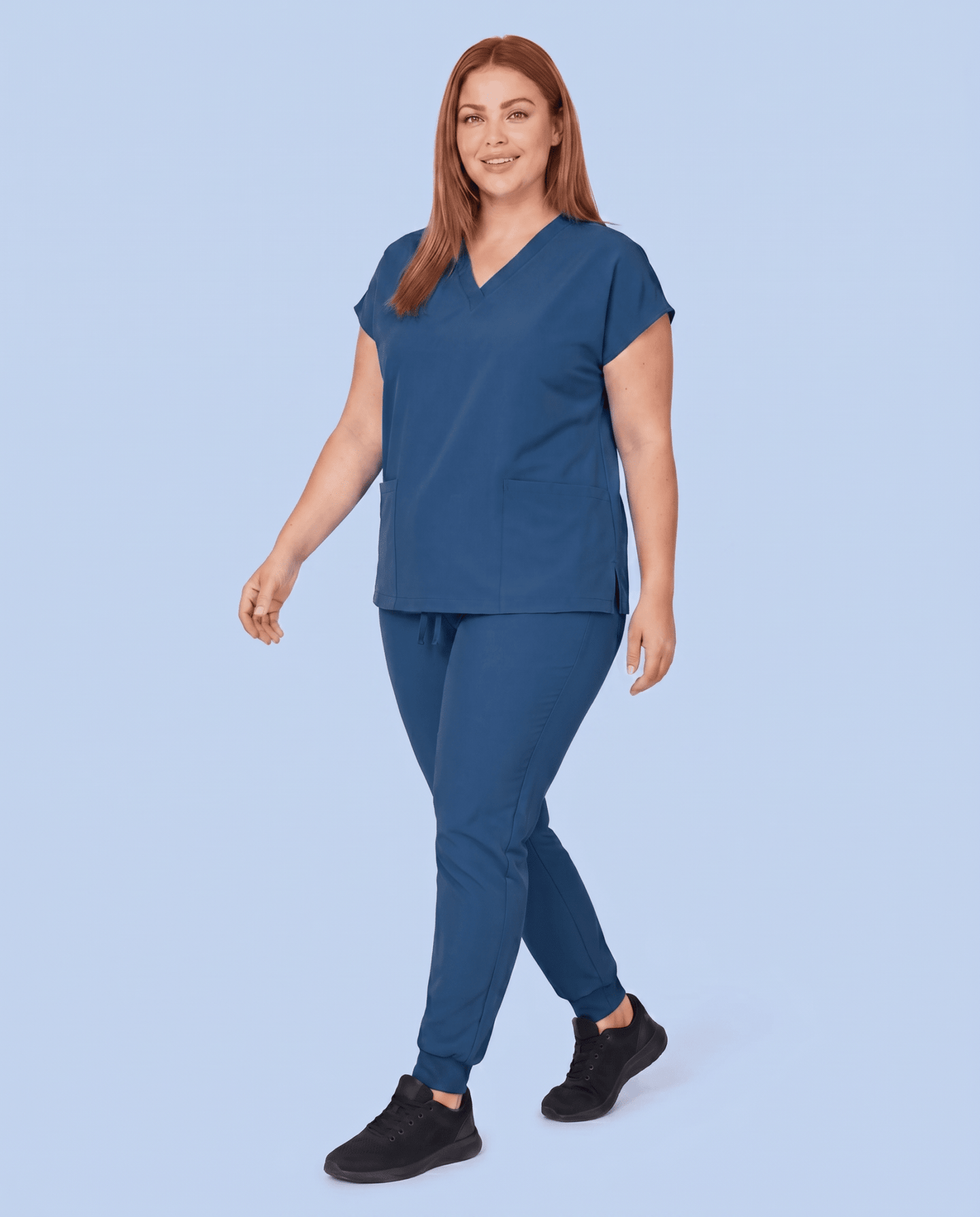 Women's 6-Pocket V-neck Top Ocean - Scrubloop