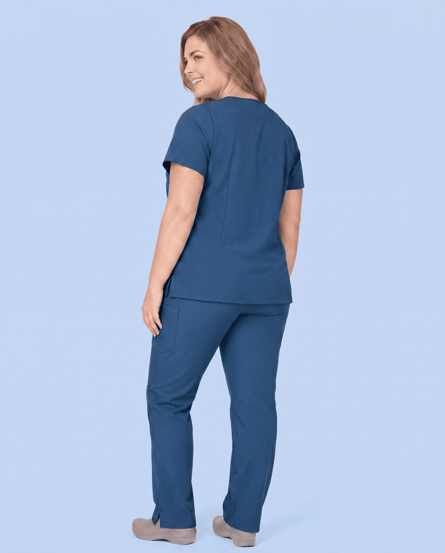 Women's 6-Pocket V-neck Top Ocean - Scrubloop