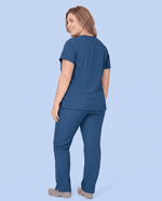 Women's 6-Pocket V-neck Top Ocean - Scrubloop