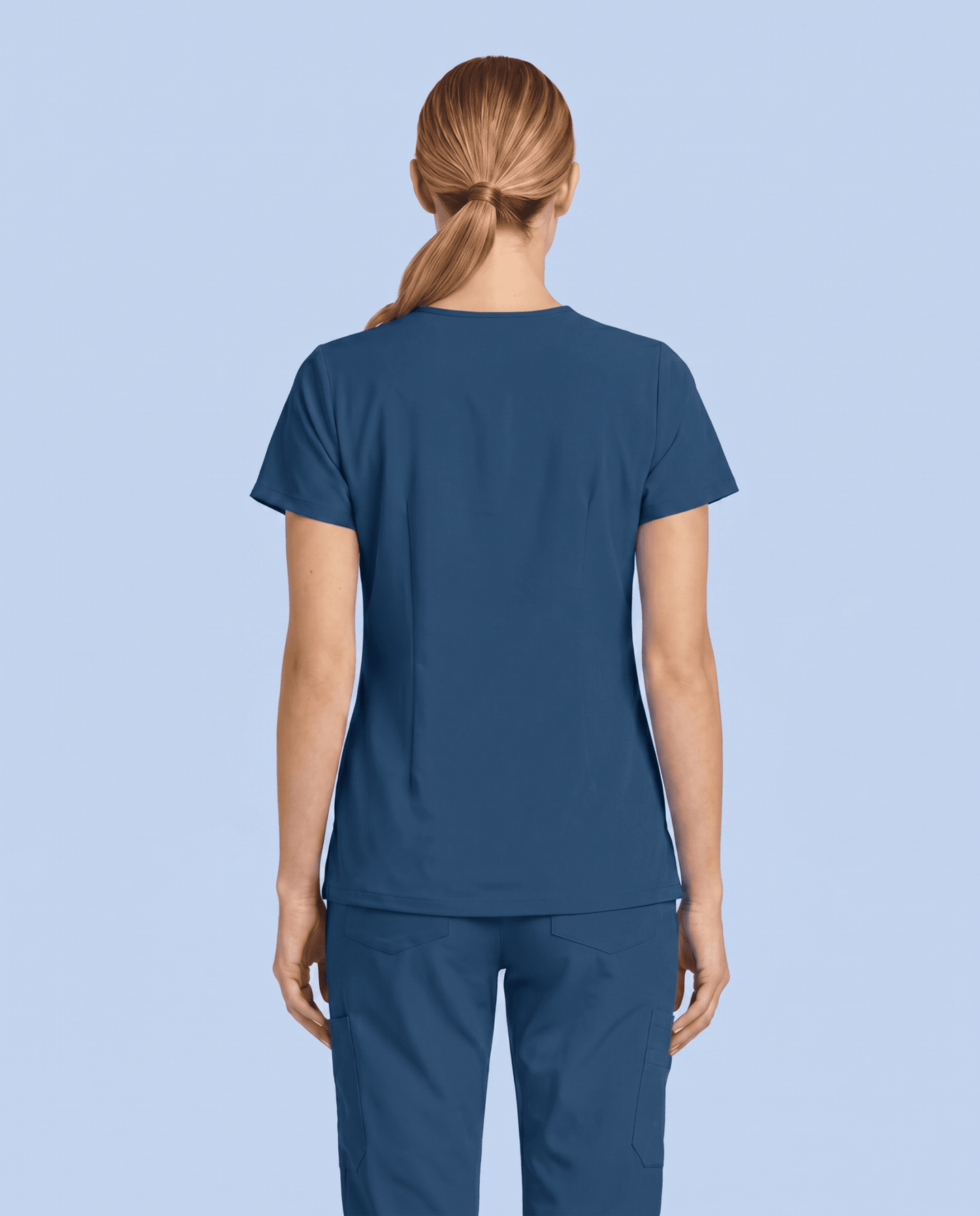 Women's 6-Pocket V-neck Top Ocean - Scrubloop
