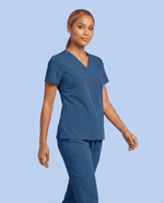 Women's 6-Pocket V-neck Top Ocean - Scrubloop