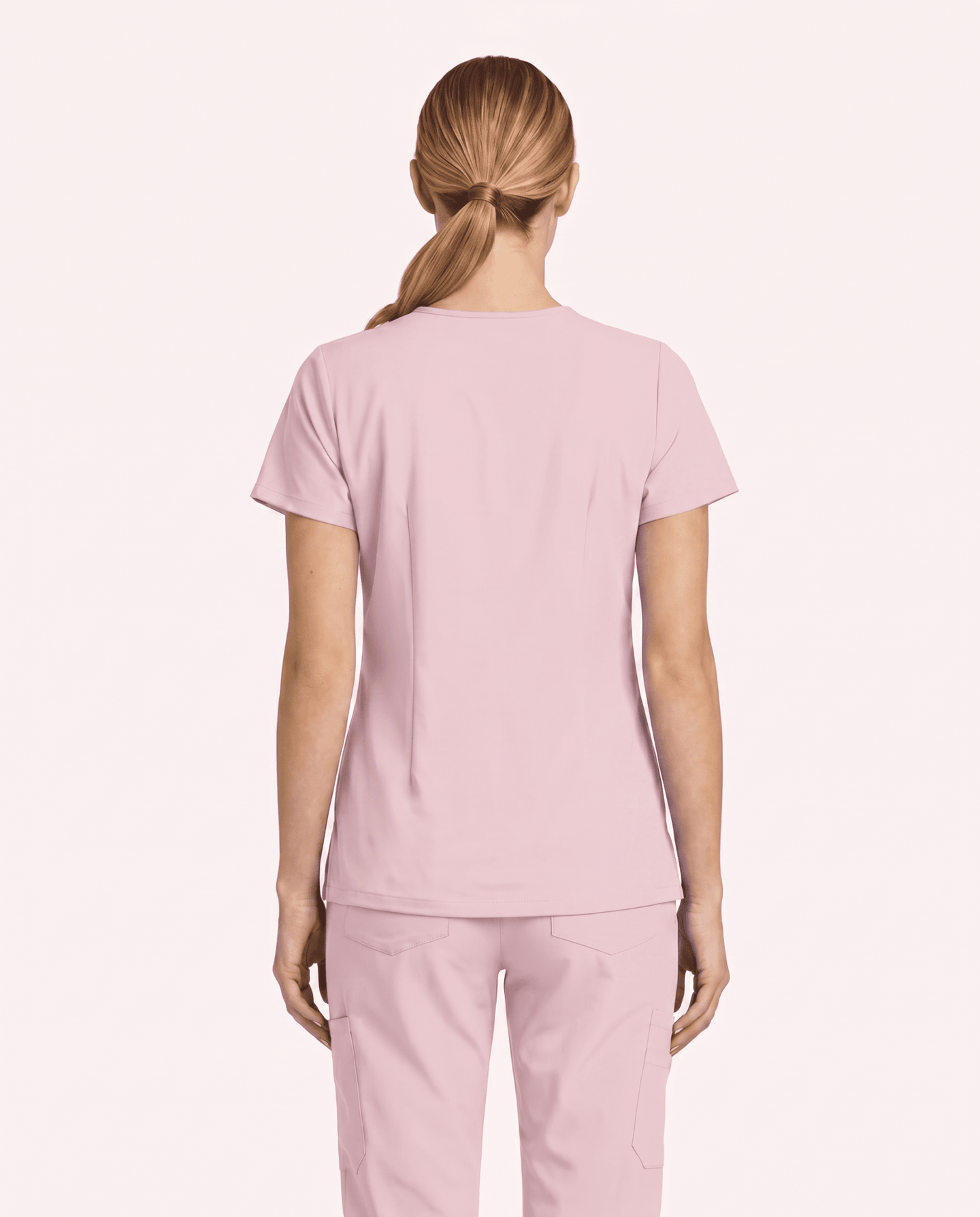 Women's 6-Pocket V-neck Top Rose Quartz - Scrubloop