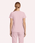 Women's 6-Pocket V-neck Top Rose Quartz - Scrubloop