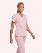 Women's 6-Pocket V-neck Top Rose Quartz - Scrubloop