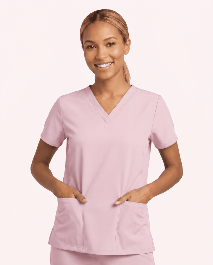 Women's 6-Pocket V-neck Top Rose Quartz