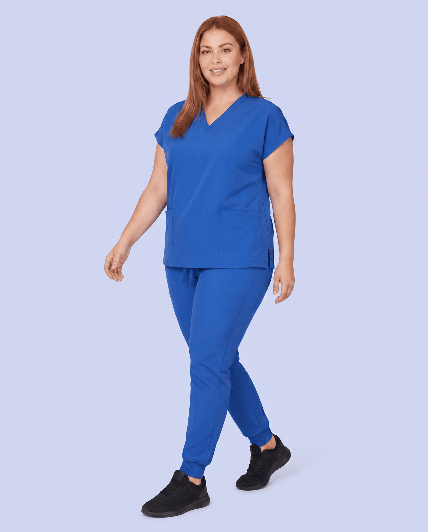 Women's 6-Pocket V-neck Top Royal Blue - Scrubloop