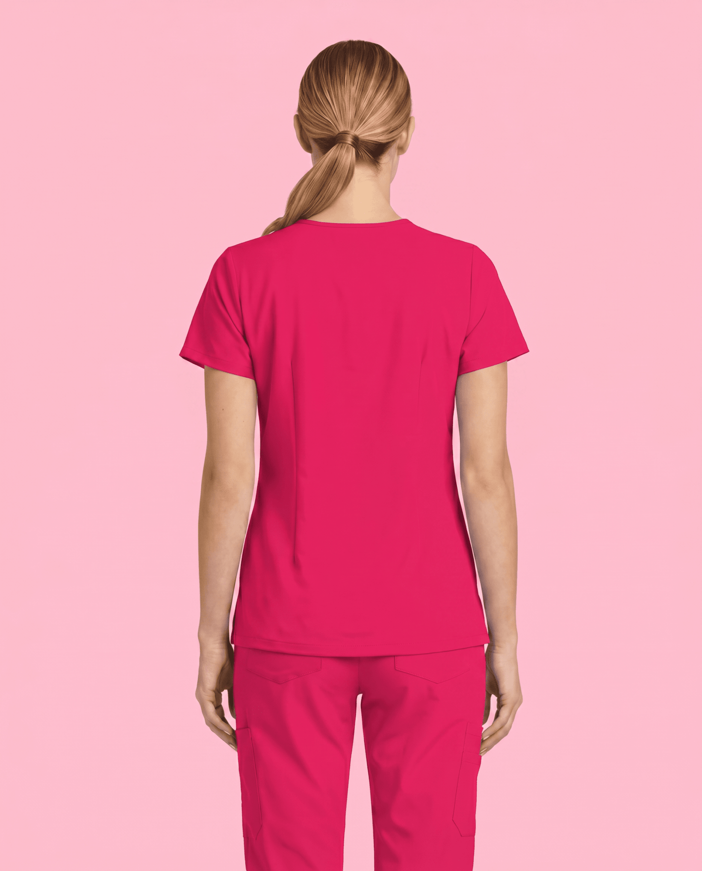 Women's 6-Pocket V-neck Top Sangria - Scrubloop