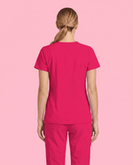 Women's 6-Pocket V-neck Top Sangria - Scrubloop
