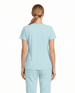 Women's 6-Pocket V-neck Top Sky Blue - Scrubloop