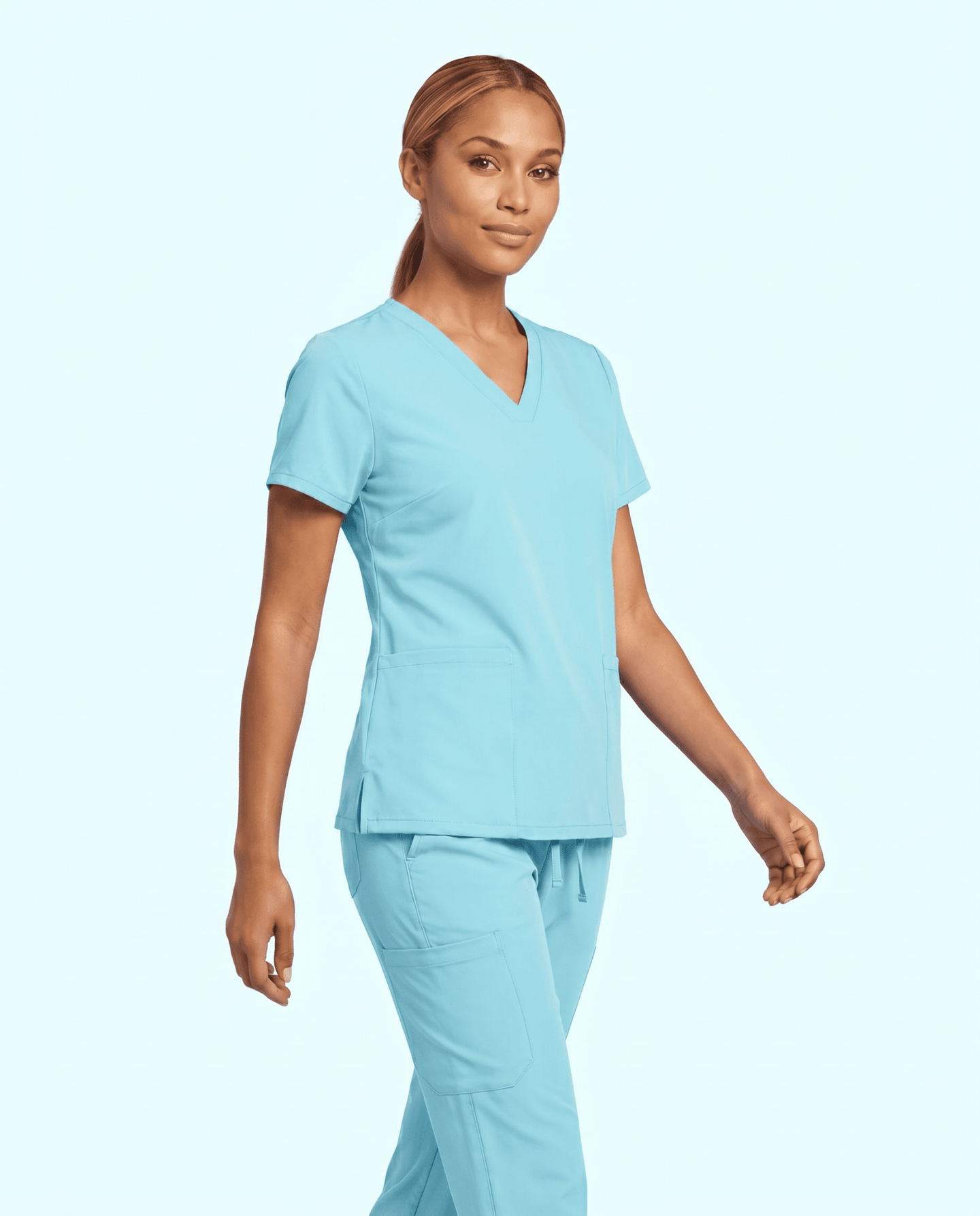 Women's 6-Pocket V-neck Top Surf - Scrubloop