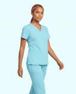Women's 6-Pocket V-neck Top Surf - Scrubloop