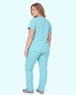 Women's 6-Pocket V-neck Top Surf - Scrubloop
